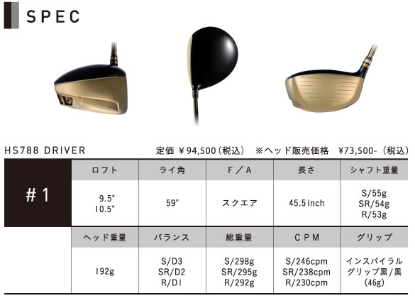 【进口】GIGA HS 788 新合金 超高反弹 限量 一号木杆头