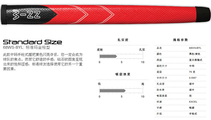 Winn 68WS-BRD 2013新款彩色 中尺寸推杆握把