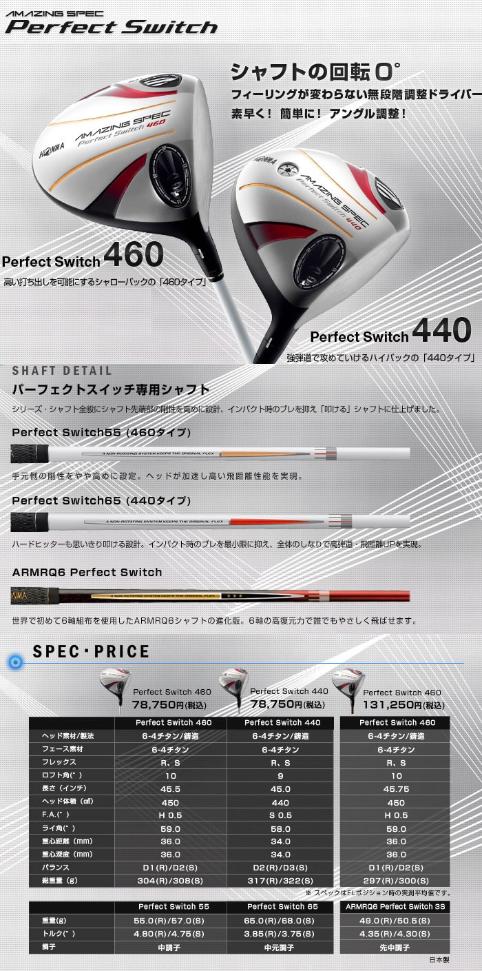 HONMA Perfect Switch 440 可调节 二手一号木 9度