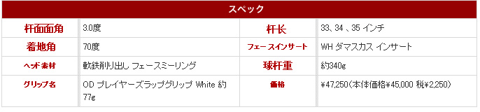 【进口】Odyssey White Damascus 大马士革9号推杆头