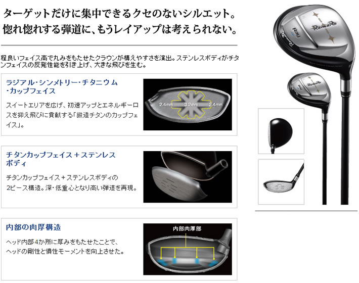 【进口】Romaro（罗马罗） RAY FW 钛合金杆面球道木杆头