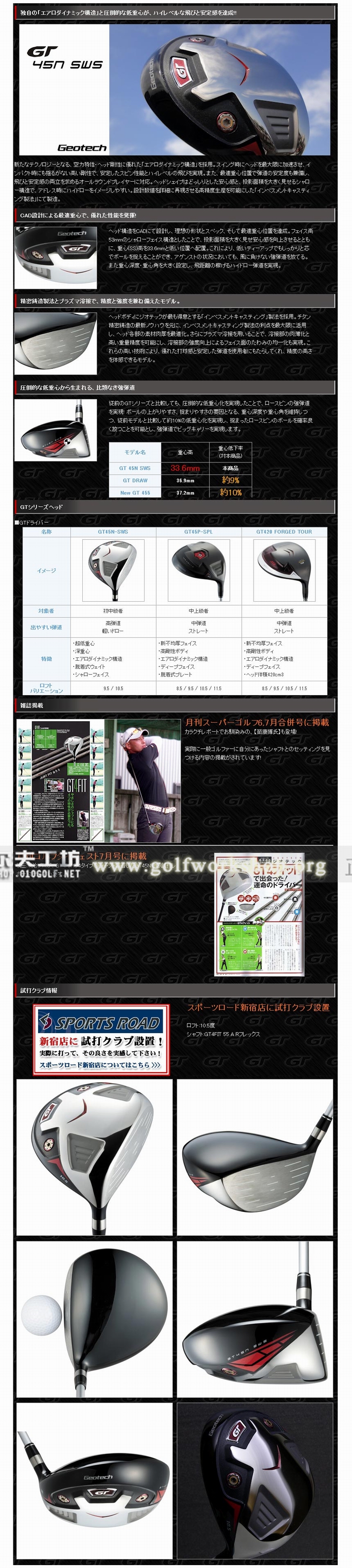 [原装进口]Geotech GT45N SWS左手一号木